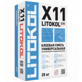 Усиленная клеевая смесь для керамической плитки LITOKOL Х11 (Литокол Х 11), 25 кг