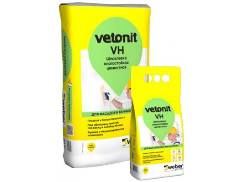 weber vetonit VH Шпаклевка Влагостойкая Цементная Ветонит 20 кг